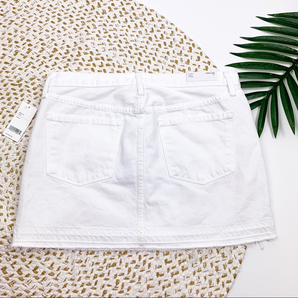 J Brand Bonny Mid Rise Mini Skirt White Jean Skirt - Picture 5 of 8